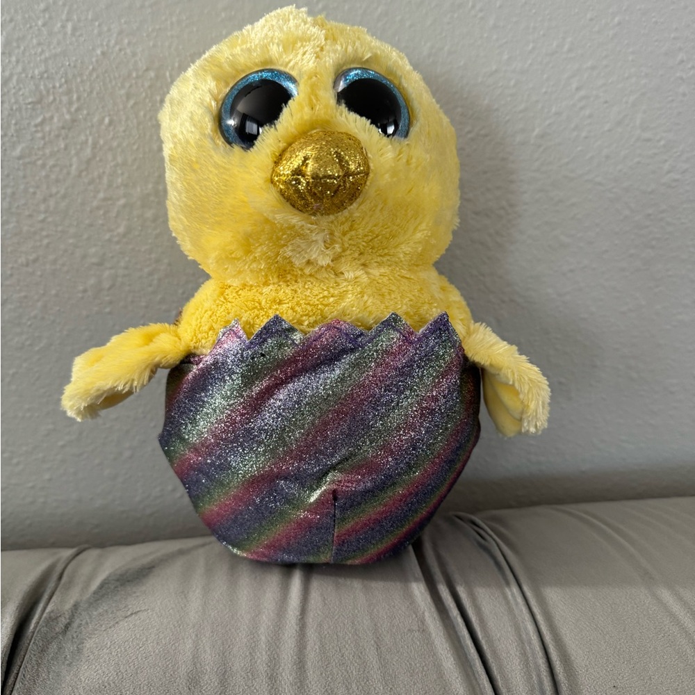 Yellow Chick in Rainbow Easter Egg TY Meg Plush